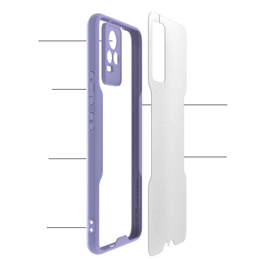 Vivo V21E Kılıf Zore Parfe Kapak Sarı