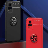 Vivo V21E Kılıf Zore Ravel Silikon Kapak Siyah-Mavi