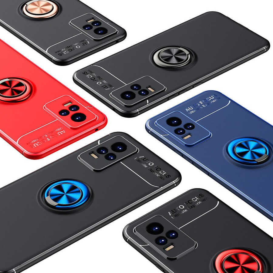 Vivo V21E Kılıf Zore Ravel Silikon Kapak Siyah