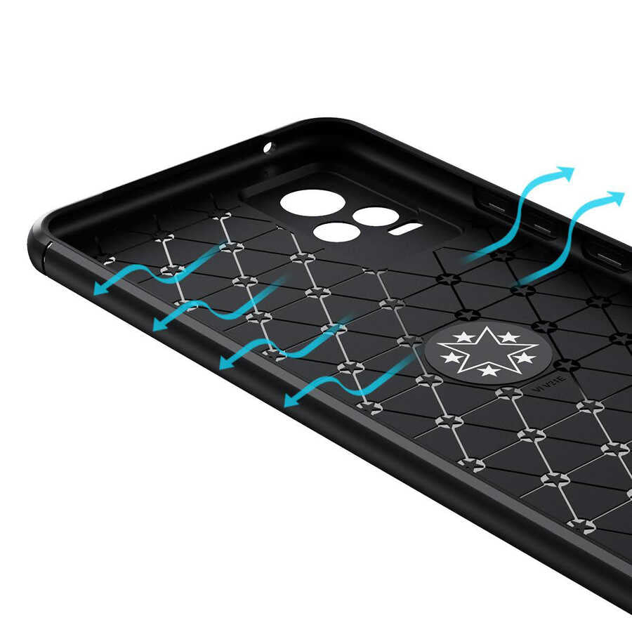 Vivo V21E Kılıf Zore Ravel Silikon Kapak Siyah