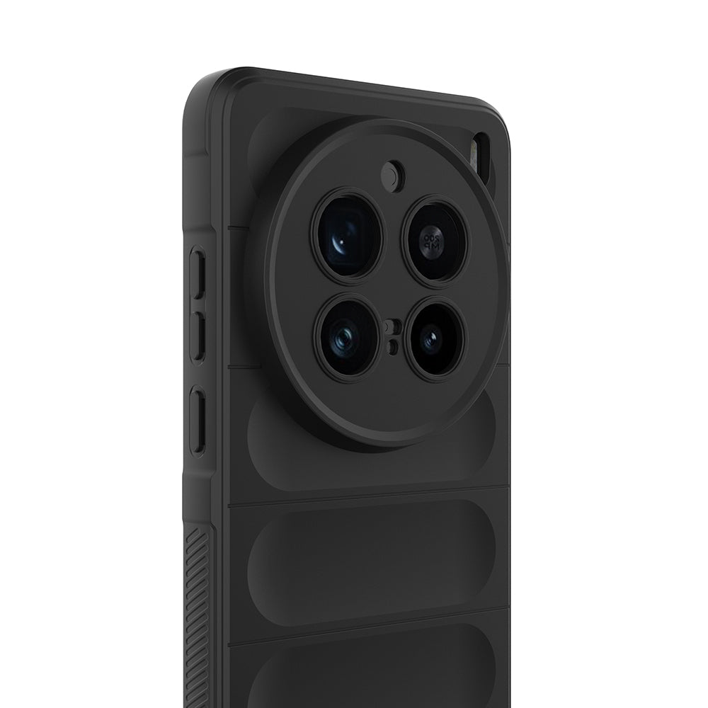 Vivo X200 Pro Kılıf Esnek TPU Oyuklu Arka Yüzey Tasarımlı Zore Etnik Silikon Kapak Siyah
