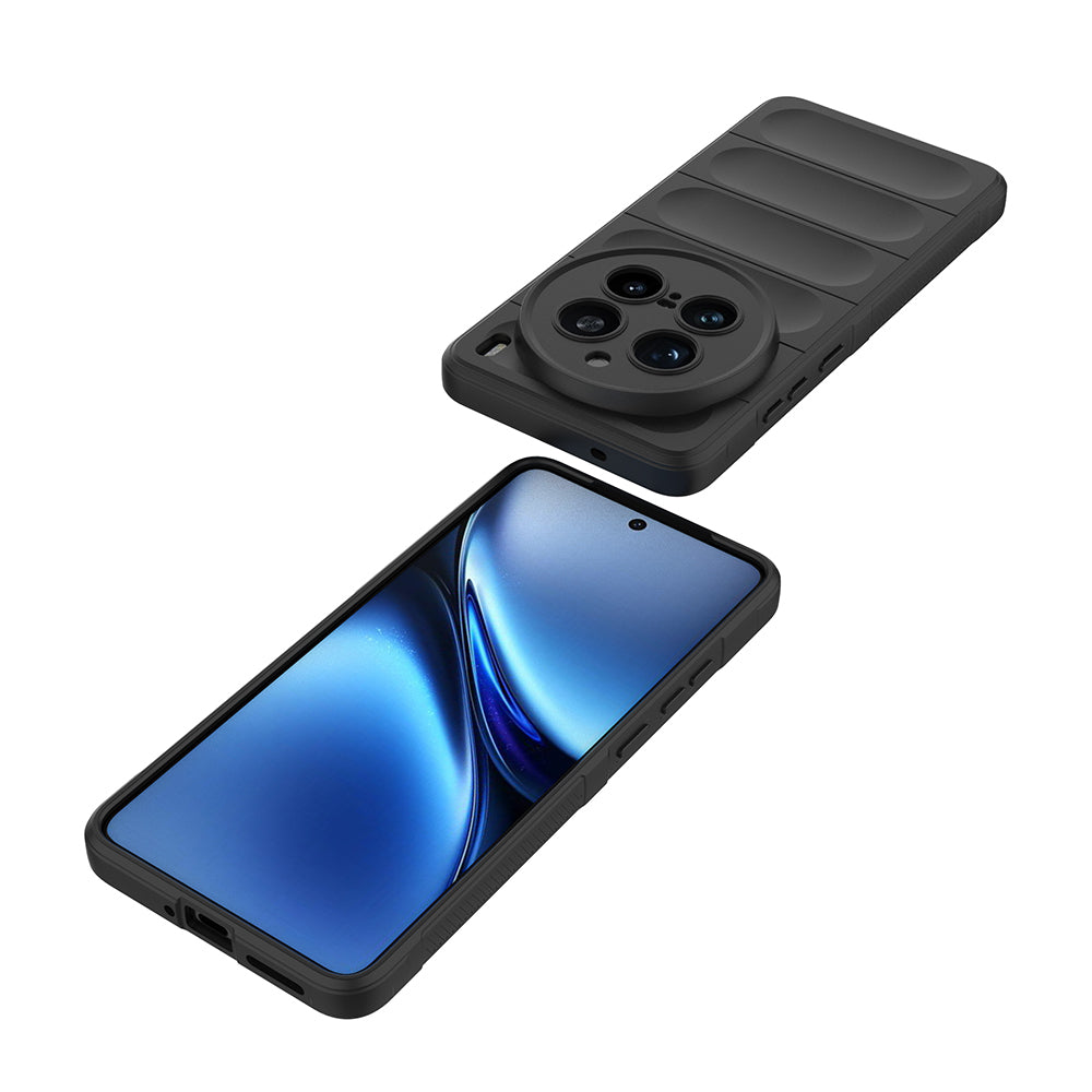 Vivo X200 Pro Kılıf Esnek TPU Oyuklu Arka Yüzey Tasarımlı Zore Etnik Silikon Kapak Siyah