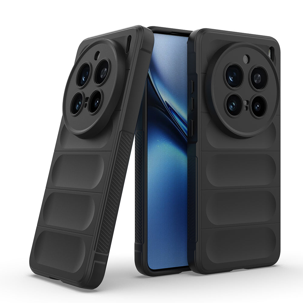 Vivo X200 Pro Kılıf Esnek TPU Oyuklu Arka Yüzey Tasarımlı Zore Etnik Silikon Kapak Siyah