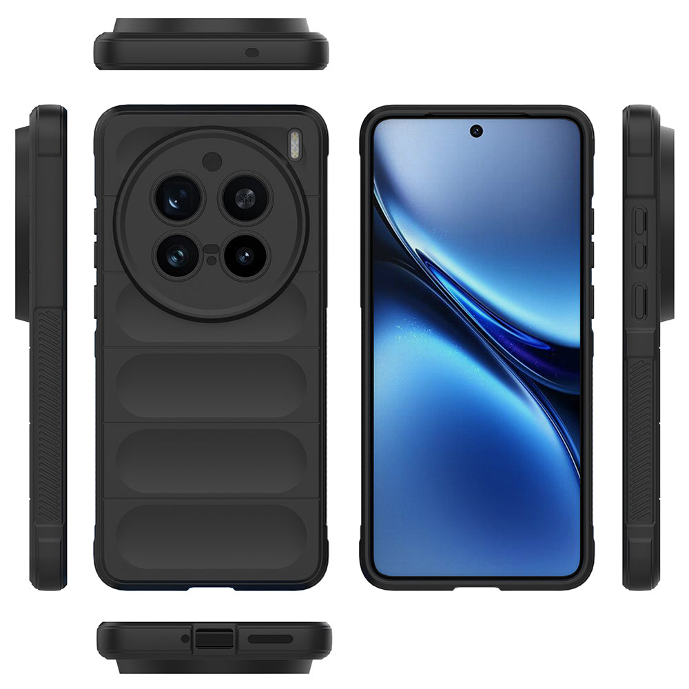 Vivo X200 Pro Kılıf Esnek TPU Oyuklu Arka Yüzey Tasarımlı Zore Etnik Silikon Kapak Siyah