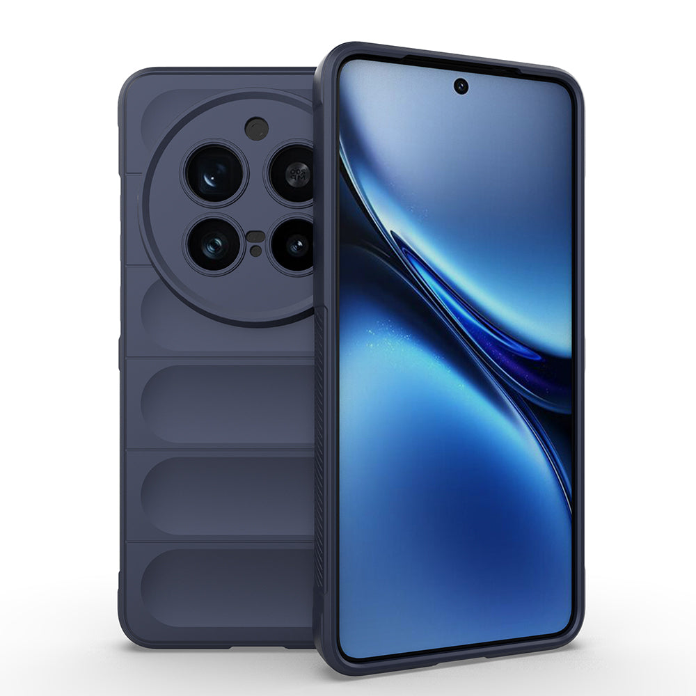 Vivo X200 Pro Kılıf Esnek TPU Oyuklu Arka Yüzey Tasarımlı Zore Etnik Silikon Kapak Lacivert