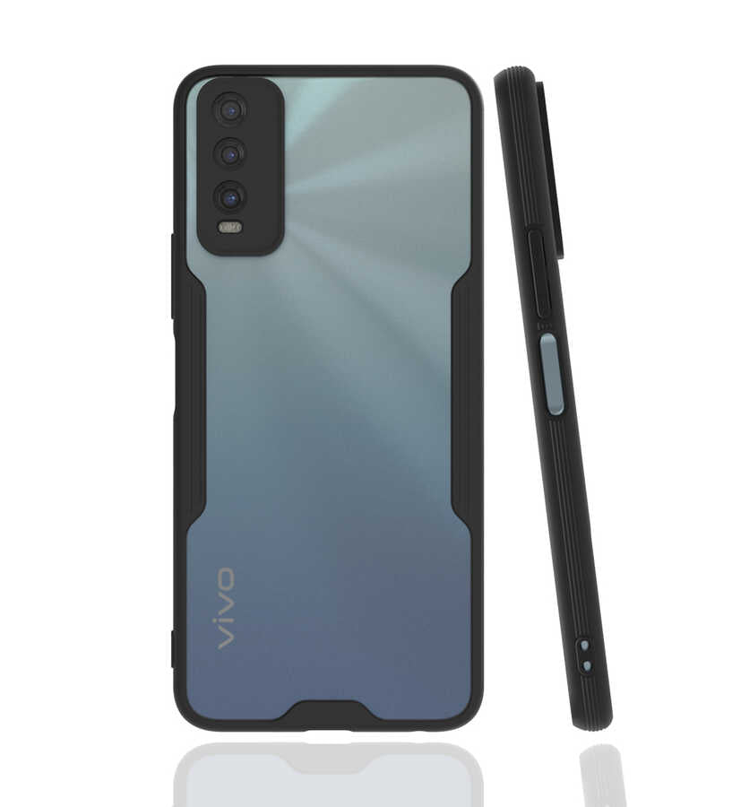 Vivo Y11S Kılıf Zore Parfe Kapak Siyah