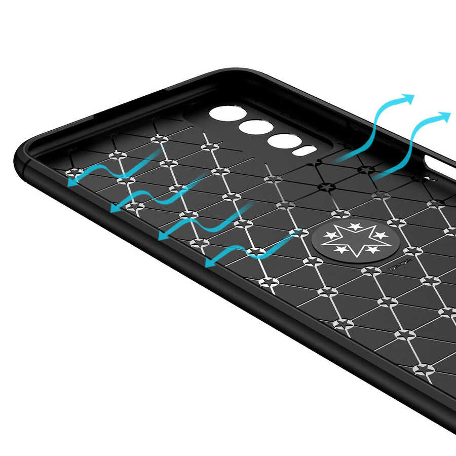 Vivo Y11S Kılıf Zore Ravel Silikon Kapak Siyah-Mavi