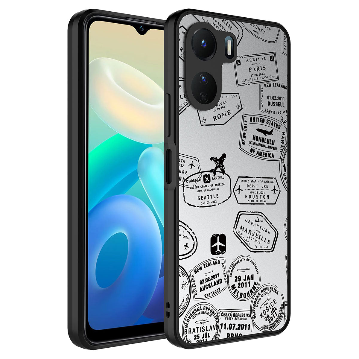 Vivo Y16 Kılıf Aynalı Desenli Kamera Korumalı Parlak Zore Mirror Kapak Pati