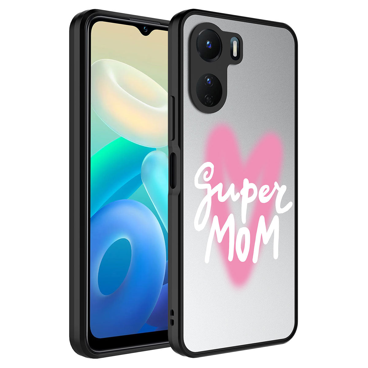 Vivo Y16 Kılıf Aynalı Desenli Kamera Korumalı Parlak Zore Mirror Kapak Süper Anne