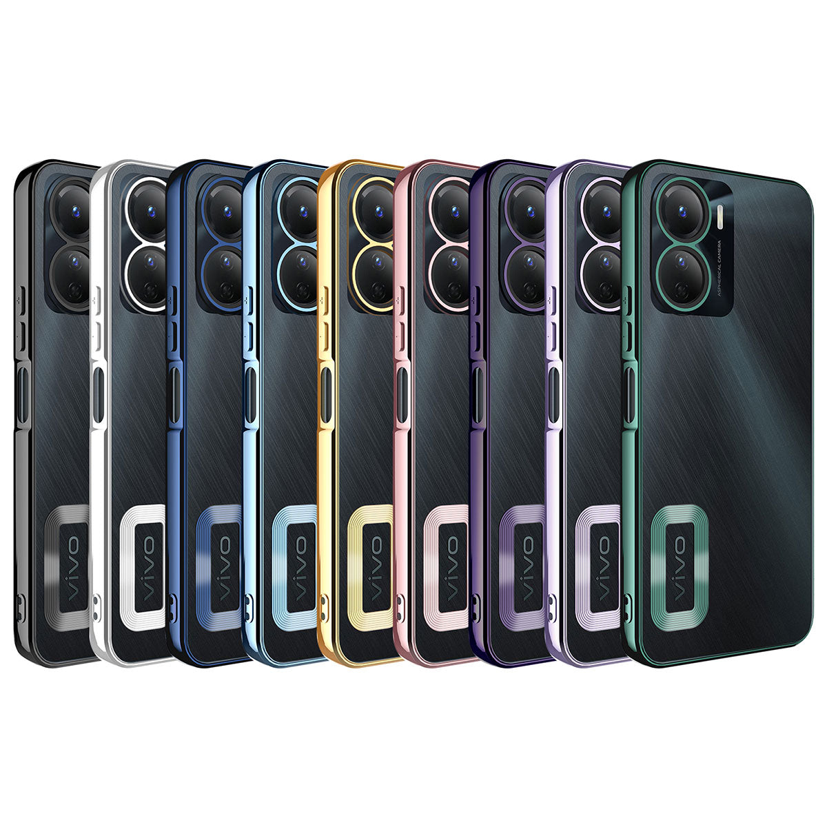 Vivo Y16 Kılıf Kamera Korumalı Logo Gösteren Zore Omega Kapak Derin Mor