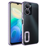 Vivo Y16 Kılıf Kamera Korumalı Logo Gösteren Zore Omega Kapak Lila