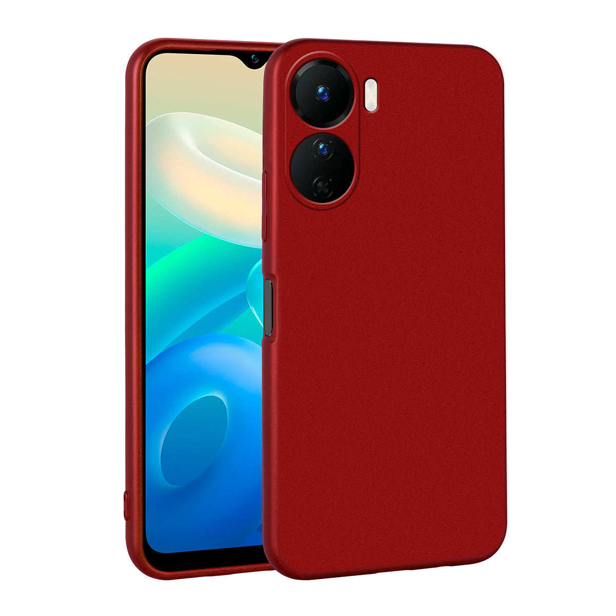 Vivo Y16 Kılıf Zore Premier Silikon Kapak Kırmızı