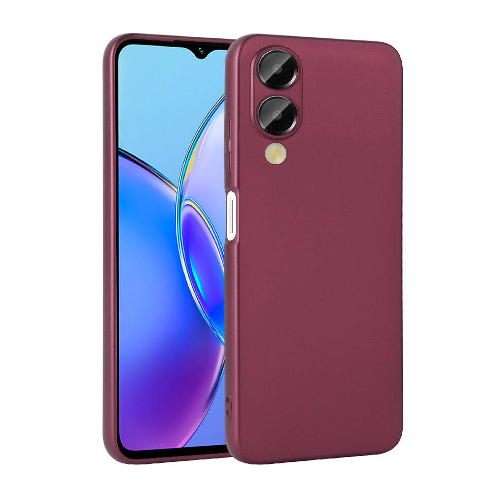 Vivo Y17S Kılıf Zore Premier Silikon Kapak Mürdüm