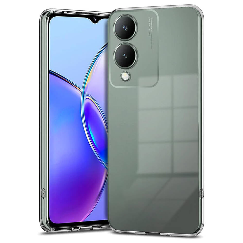 Vivo Y17S Kılıf Zore Süper Silikon Kapak Renksiz
