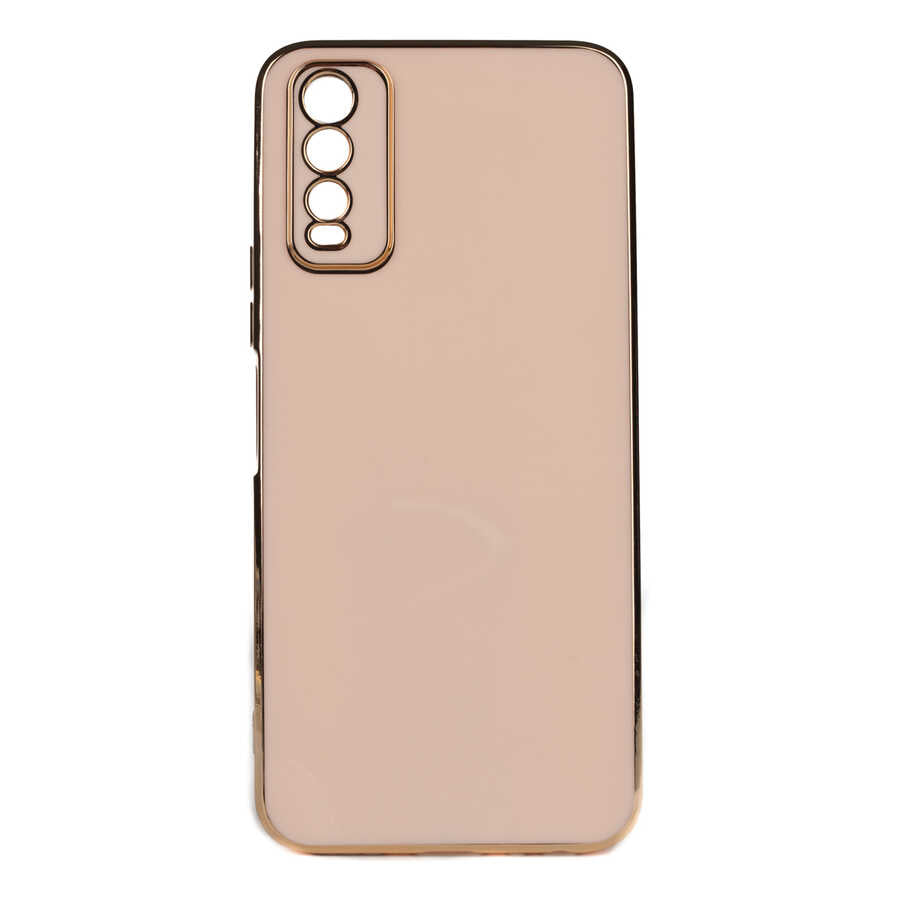 Vivo Y20 Kılıf Zore Bark Kapak Rose Gold