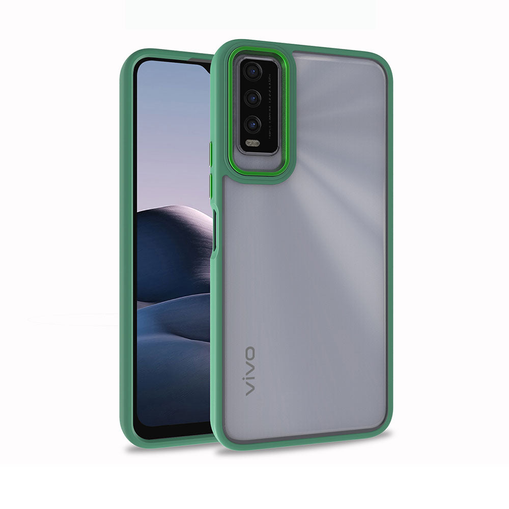 Vivo Y20 Kılıf Zore Flora Kapak Yeşil