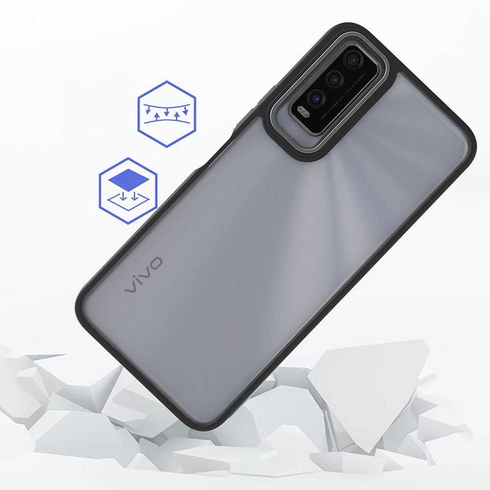 Vivo Y20 Kılıf Zore Flora Kapak Mavi