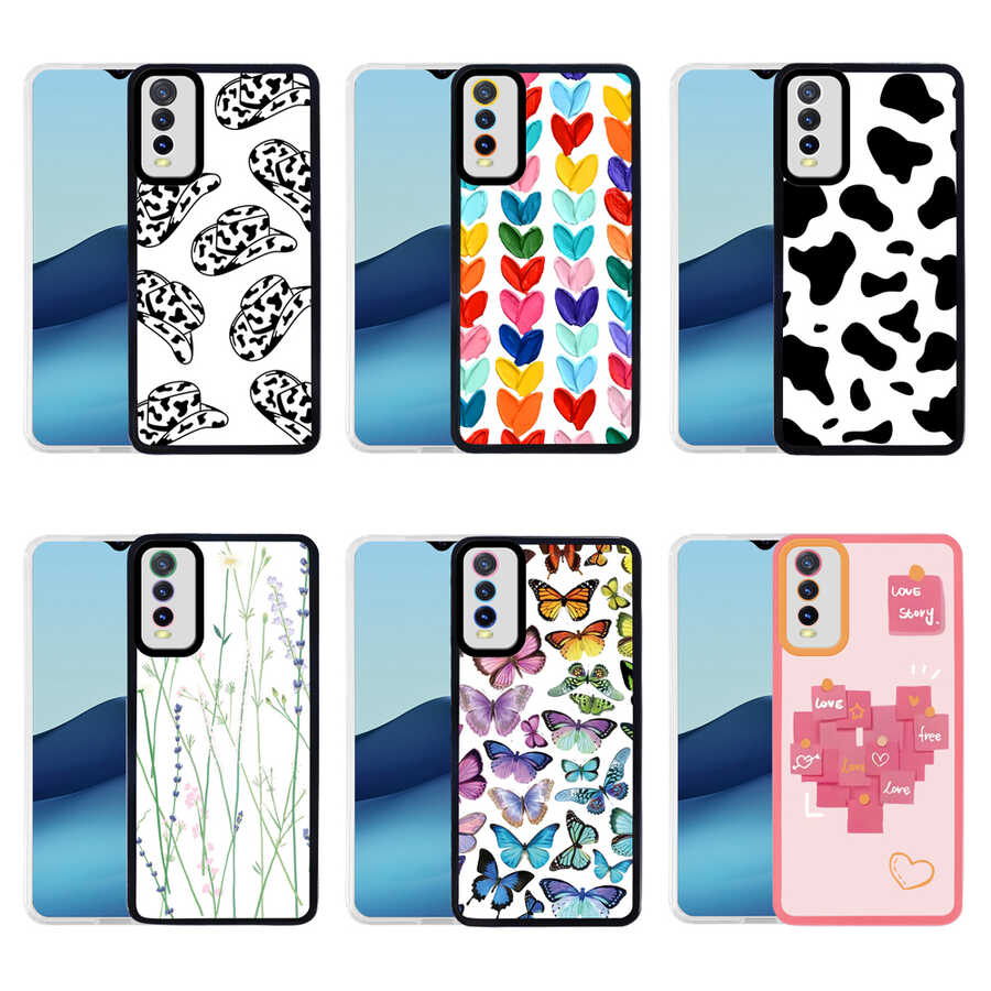 Vivo Y20 Kılıf Zore M-Fit Desenli Kapak Flower No4
