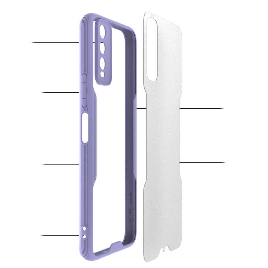 Vivo Y20 Kılıf Zore Parfe Kapak Siyah