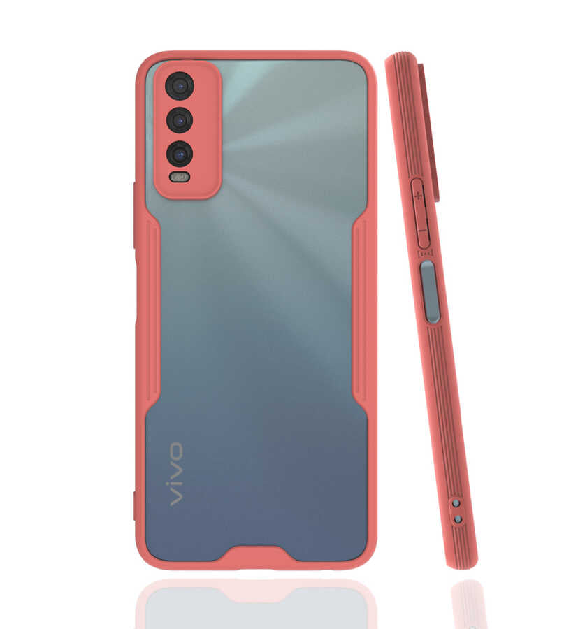 Vivo Y20 Kılıf Zore Parfe Kapak Pembe