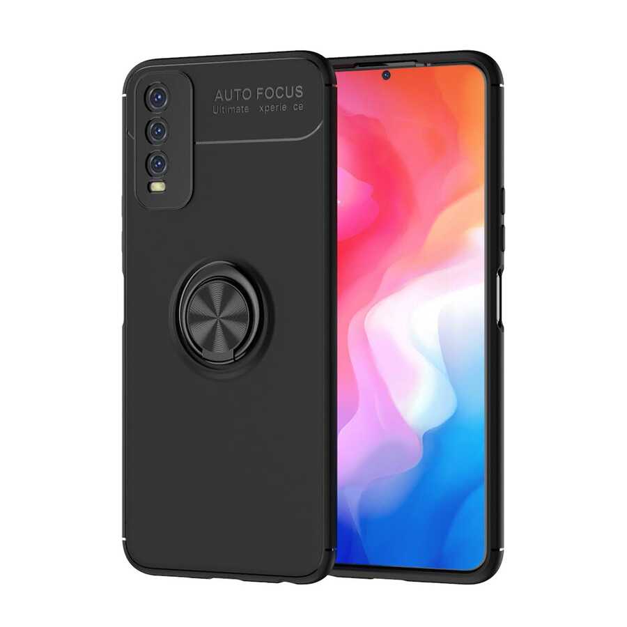 Vivo Y20 Kılıf Zore Ravel Silikon Kapak Siyah