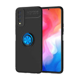 Vivo Y20 Kılıf Zore Ravel Silikon Kapak Siyah-Mavi