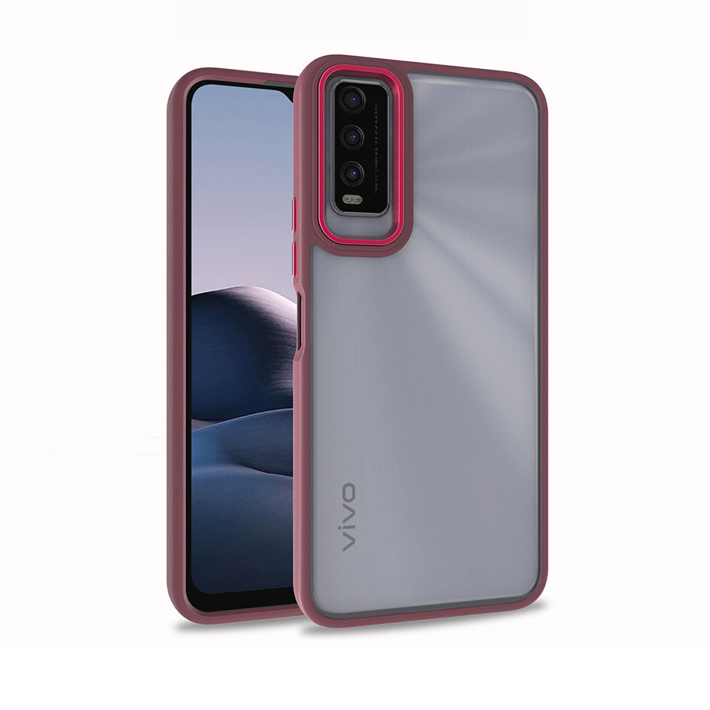 Vivo Y20S Kılıf Zore Flora Kapak Kırmızı