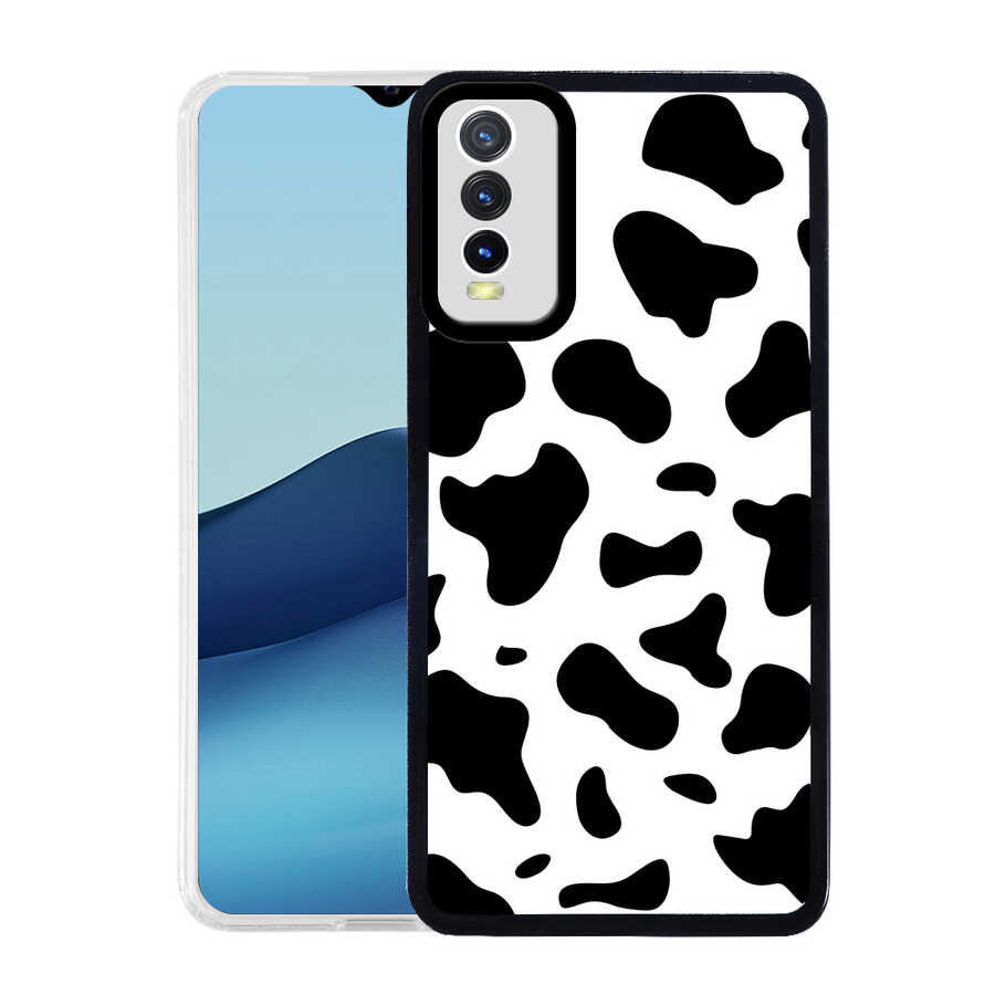 Vivo Y20S Kılıf Zore M-Fit Desenli Kapak Cow No1