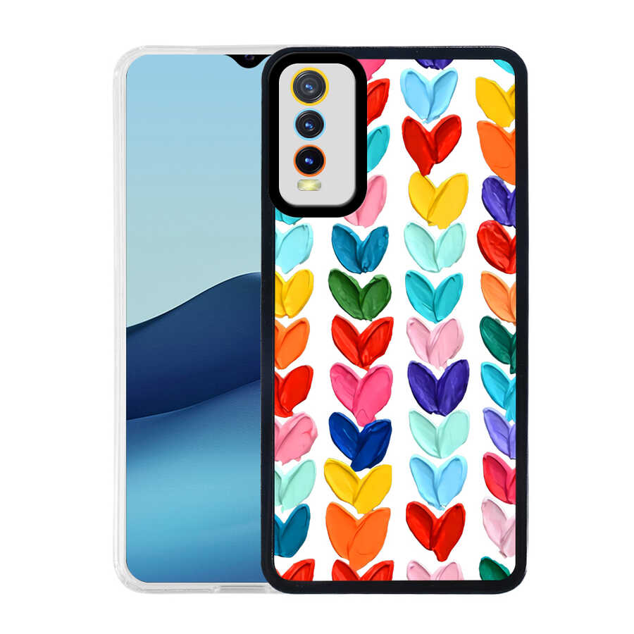 Vivo Y20S Kılıf Zore M-Fit Desenli Kapak Heart No6
