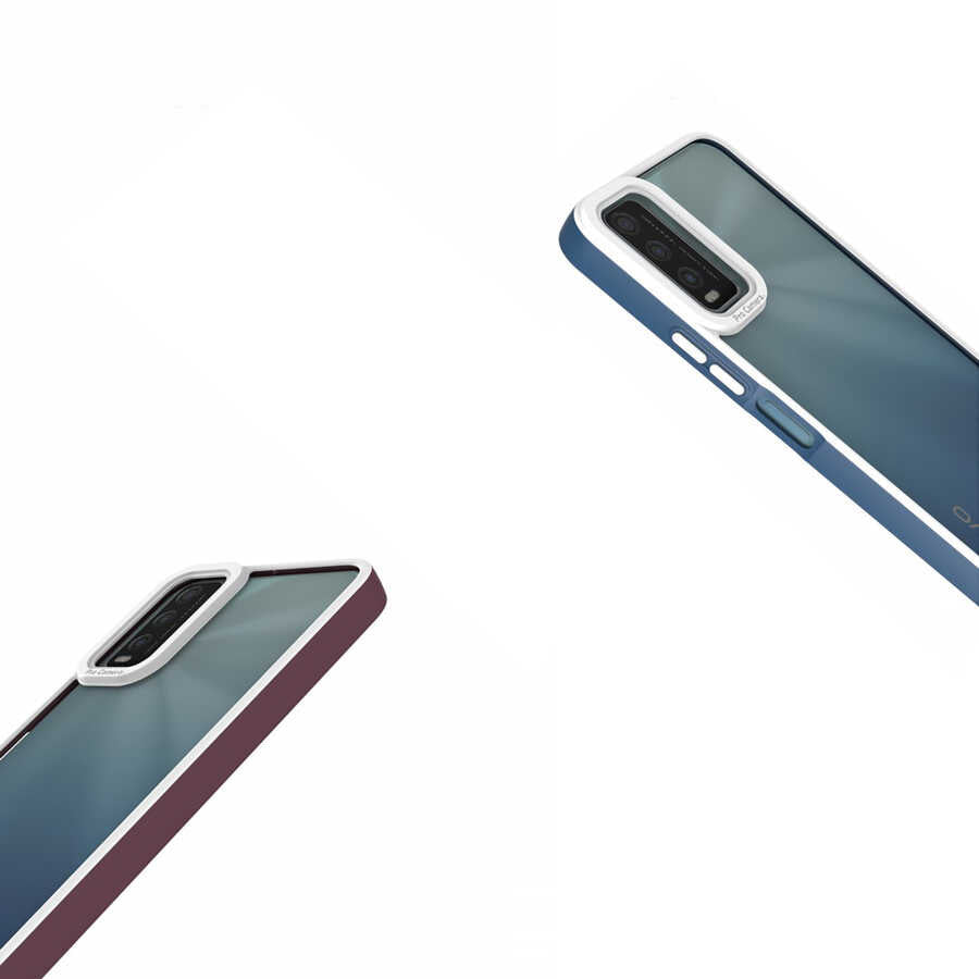 Vivo Y20S Kılıf Zore Mima Kapak Mürdüm