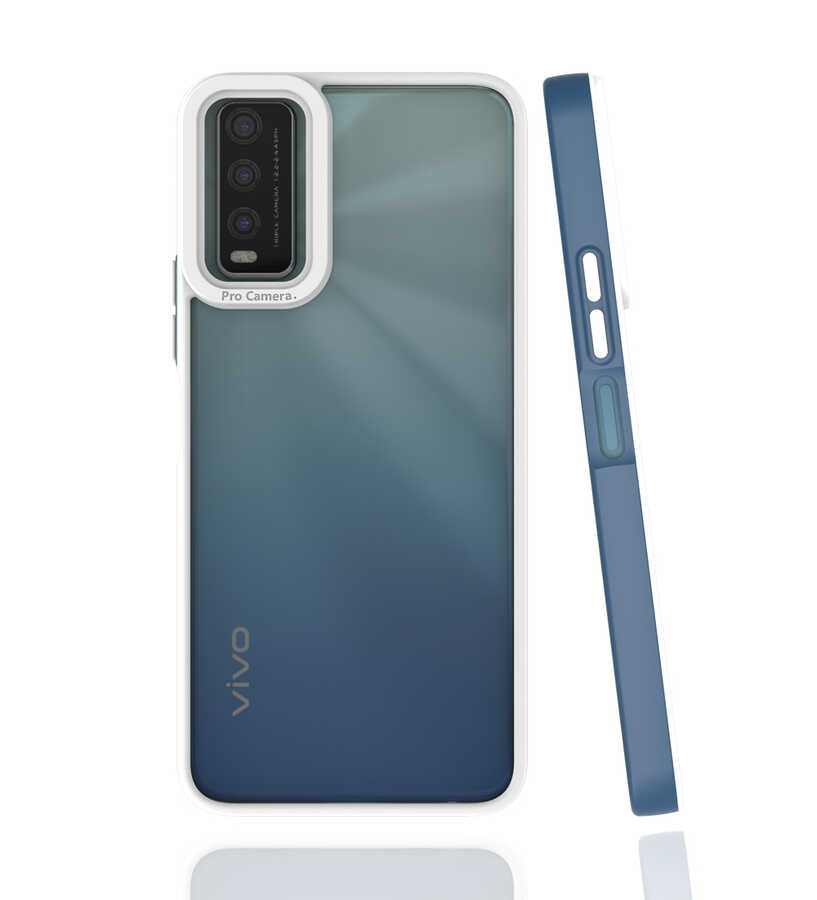 Vivo Y20S Kılıf Zore Mima Kapak Lacivert