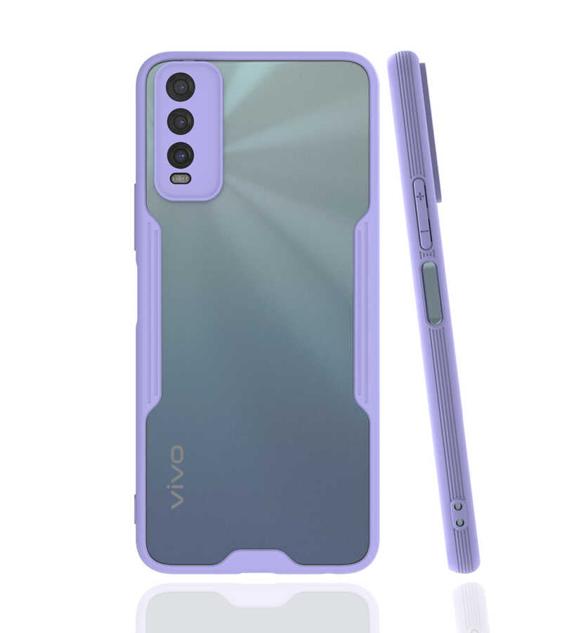 Vivo Y20S Kılıf Zore Parfe Kapak Mor