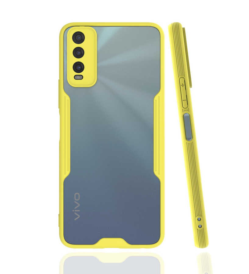 Vivo Y20S Kılıf Zore Parfe Kapak Sarı