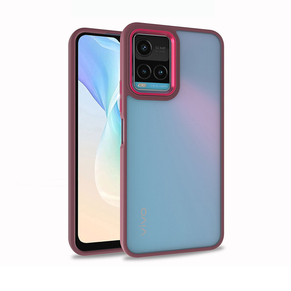 Vivo Y21S Kılıf Zore Flora Kapak Rose Gold