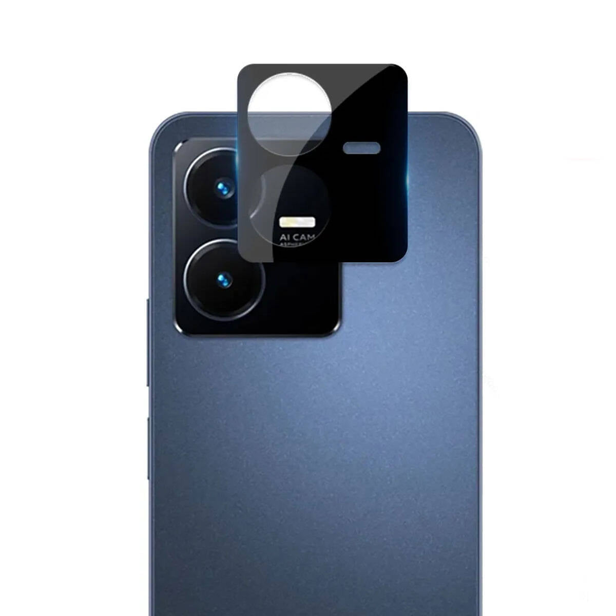 Vivo Y22 Zore 3D Kamera Camı Siyah