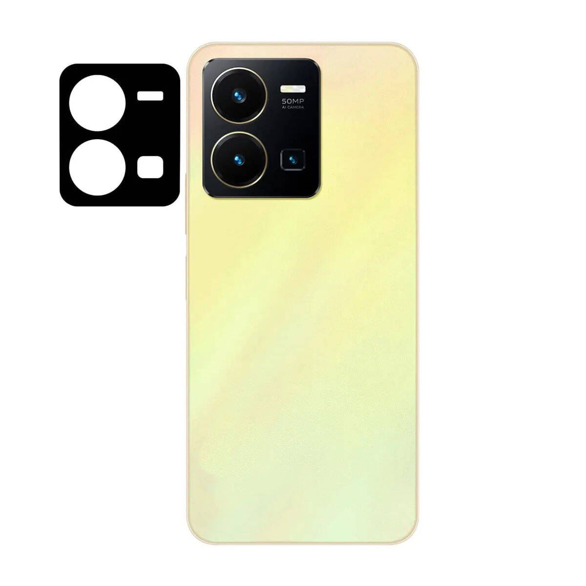 Vivo Y22S Zore 3D Kamera Camı Siyah