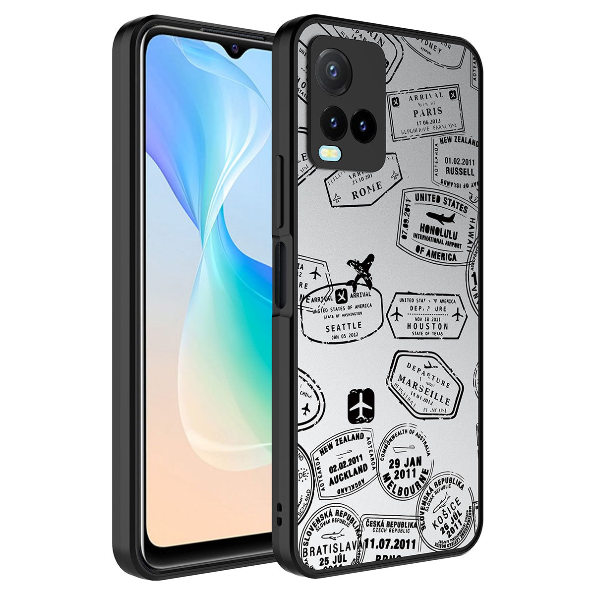 Vivo Y32 Kılıf Aynalı Desenli Kamera Korumalı Parlak Zore Mirror Kapak Seyahat