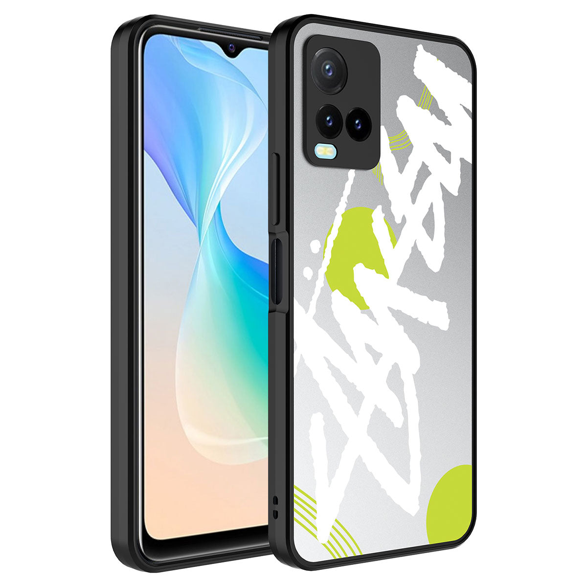 Vivo Y32 Kılıf Aynalı Desenli Kamera Korumalı Parlak Zore Mirror Kapak Yazı