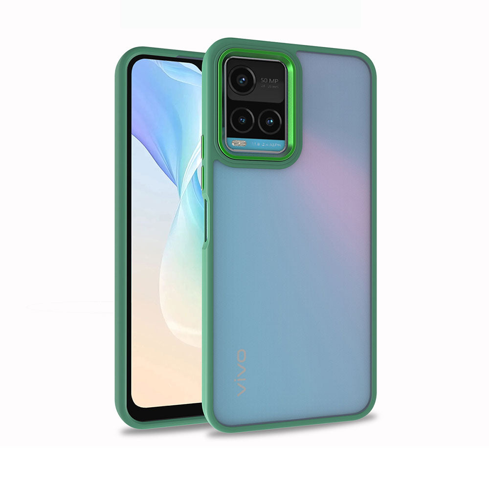 Vivo Y32 Kılıf Zore Flora Kapak Yeşil