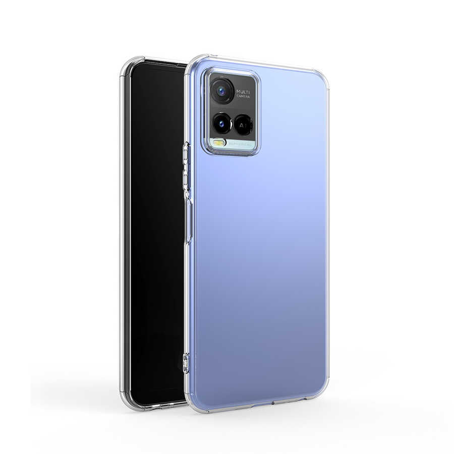 Vivo Y33S Kılıf Zore Kamera Korumalı Süper Silikon Kapak Renksiz