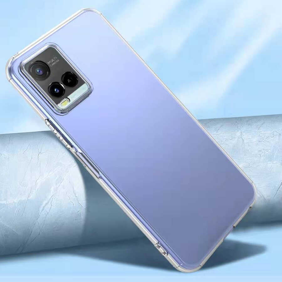 Vivo Y33S Kılıf Zore Kamera Korumalı Süper Silikon Kapak Renksiz