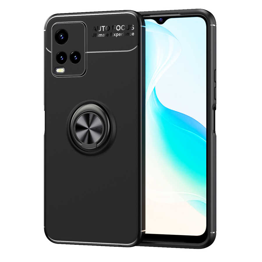 Vivo Y33S Kılıf Zore Ravel Silikon Kapak Siyah