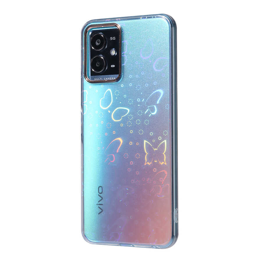 Vivo Y33S Kılıf Zore Sidney Desenli Sert Kapak Flower No3