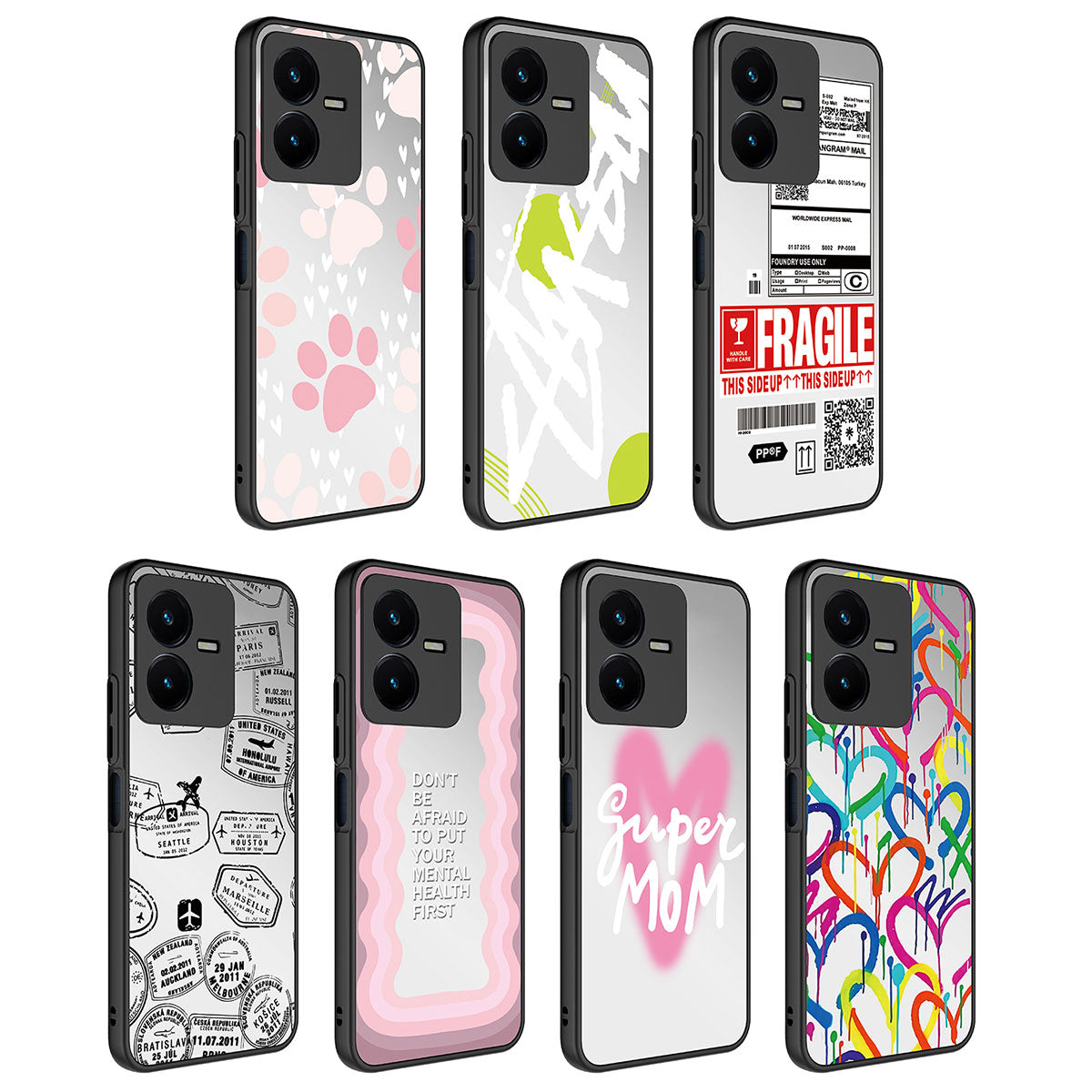 Vivo Y35 Kılıf Aynalı Desenli Kamera Korumalı Parlak Zore Mirror Kapak Süper Anne