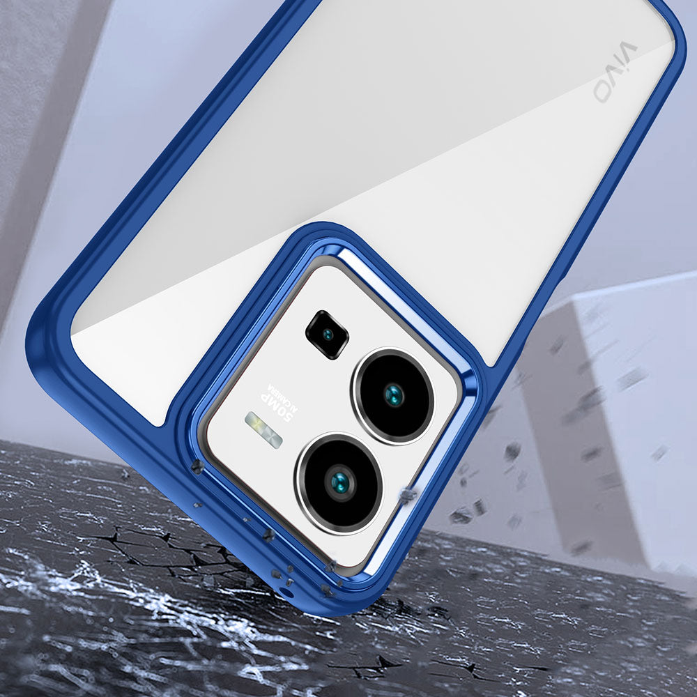 Vivo Y35 Kılıf Zore Flora Kapak Lacivert