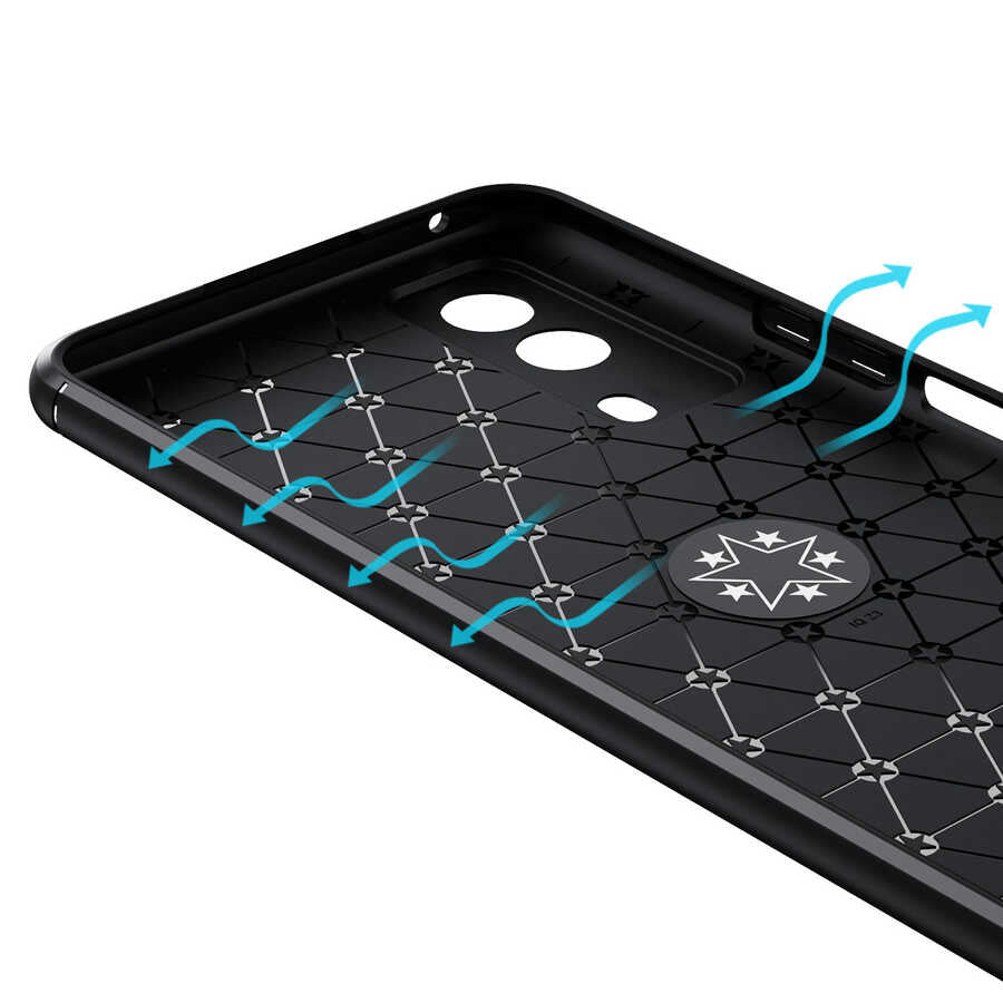 Vivo Y53S 4G Kılıf Zore Ravel Silikon Kapak Siyah-Rose Gold