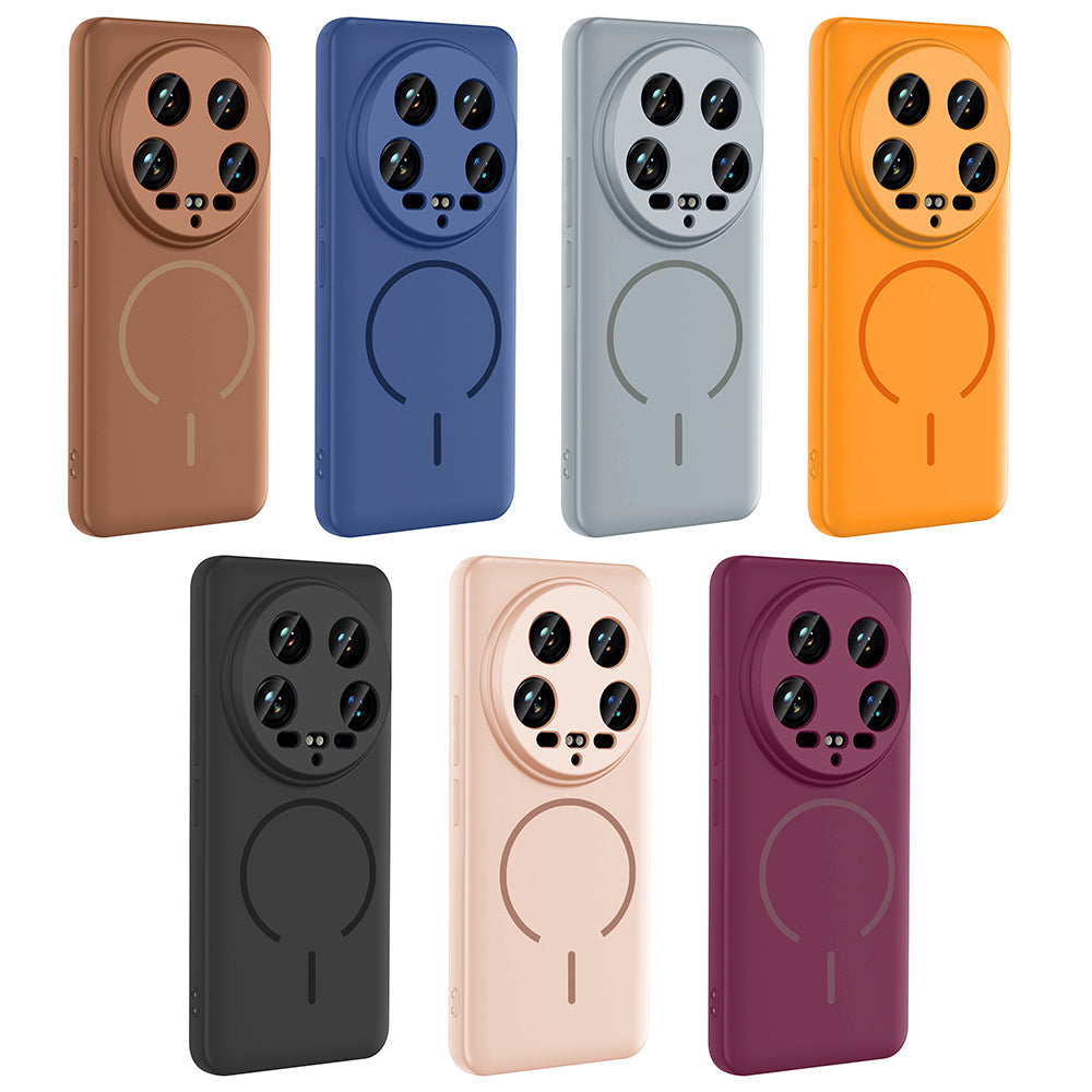 Xiaomi 14 Ultra Kılıf M-safe Şarj Özellikli Zore Meta Kapak Kahverengi