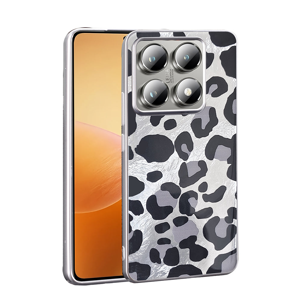 Xiaomi 14T Kılıf Desenli Zore Mep Kapak Gold Leopar