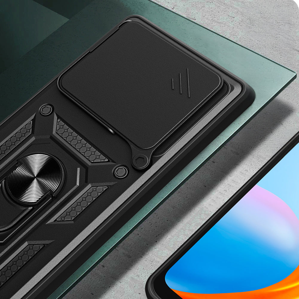 Xiaomi 14T Kılıf Magnetik Standlı Kamera Korumalı Zore Sürgülü Vega Kapak Siyah