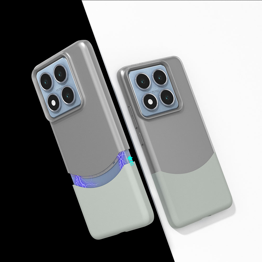 Xiaomi 14T Kılıf Mıknatıslı Zore Duble Kapak Gri